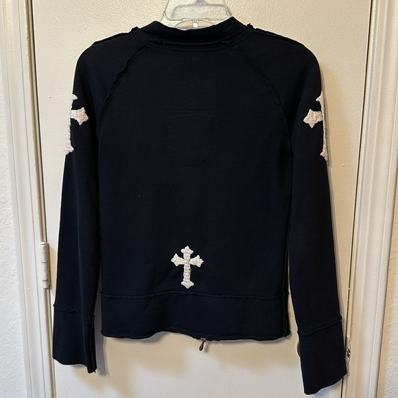 Joystick Johnny Was Size Small Black - Cross Embroidered Stitch Full Zip Jacket - Picture 6 of 9